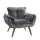 Poltrona Decorativa Opalla Suede Grafite - Twdecora