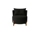 Poltrona Decorativa Orgânica Curva Luna Boucle Preto - Montanaris Decor