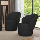 Poltrona Decorativa Orgânica Fixa Para Sala Kit 2 Malu Sintético M11 - D'rossi Preto Poltrona Decorativa Orgânica Fixa Para Sala Kit 2 Malu Sintético M11 - D'rossi Preto