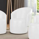 Poltrona Decorativa Orgânica Fixa Para Sala Malu Sintético Pu M11 - D'rossi Branco