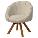 Poltrona Decorativa Orgânica Flora Base Giratória Bouclê