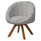 Poltrona Decorativa Orgânica Flora Base Giratória Bouclê