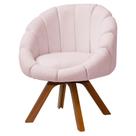 Poltrona Decorativa Orgânica Flora Base Giratória Bouclê