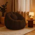 Poltrona Decorativa Orgânica Giratória Cloud Bouclê Marrom E03 - D'Rossi