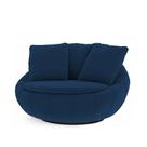 Poltrona Decorativa Orgânica Giratória Glória Veludo Azul Marinho - Loja Sheep