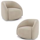 Poltrona Decorativa Orgânica Giratória Kit 2 Lya M22 Suede Bege - Mpozenato Poltrona Decorativa Orgânica Giratória Kit 2 Lya M22 Suede Bege - Mpozenato