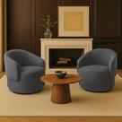 Poltrona Decorativa Orgânica Giratória Kit 2 Névoa Bouclê E03 - D'Rossi