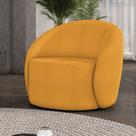 Poltrona Decorativa Orgânica Giratória Lua Bouclê Mostarda D03 - D'Rossi