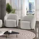Poltrona Decorativa Orgânica Kit 2 Lua Veludo Cinza D03 - D'Rossi
