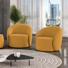 Poltrona Decorativa Orgânica Kit 2 Lua Veludo Mostarda D03 - D Rossi