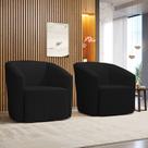 Poltrona Decorativa Orgânica Kit 2 Stella Max Linho Preto D03 - D'Rossi