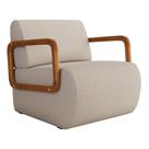 Poltrona Decorativa Orgânica Living Kavya Linho Bege - Abmaza Poltrona Decorativa Orgânica Living Kavya Linho Bege - Abmaza