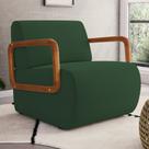 Poltrona Decorativa Orgânica Living Kavya Veludo Verde Escuro - Desk Design