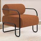 Poltrona Decorativa Orgânica Living Miska Bouclê Terracota - Desk Design