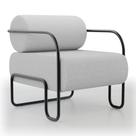 Poltrona Decorativa Orgânica Living Miska Linho Cinza Claro - Abmaza Poltrona Decorativa Orgânica Living Miska Linho Cinza Claro - Abmaza