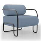 Poltrona Decorativa Orgânica Living Miska Linho Denim - Abmaza Poltrona Decorativa Orgânica Living Miska Linho Denim - Abmaza