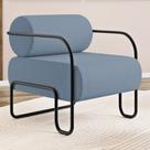 Poltrona Decorativa Orgânica Living Miska Linho Denim - Desk Design
