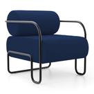 Poltrona Decorativa Orgânica Living Miska Veludo Azul Marinho - Abmaza Poltrona Decorativa Orgânica Living Miska Veludo Azul Marinho - Abmaza