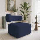 Poltrona Decorativa Orgânica Maya Veludo Azul Marinho Ferro Dourado - Pallazio Poltrona Decorativa Orgânica Maya Veludo Azul Marinho Ferro Dourado - Pallazio