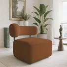 Poltrona Decorativa Orgânica Maya Veludo Terracota Ferro Preto - Pallazio