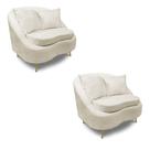 Poltrona Decorativa Orgânica Pé Ferro Dou Kit 2 Zaya Bouclê C05 - D'rossi Cor Cinza Poltrona Decorativa Orgânica Pé Ferro Dou Kit 2 Zaya Bouclê C05 - D'rossi Cor Cinza