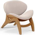 Poltrona Decorativa Orgânica Sala Living Kadosh L02 Suede Bege