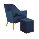 Poltrona Decorativa Orion com Puff Izar Sued Azul Marinho Aradecor Poltrona Decorativa Orion com Puff Izar Sued Azul Marinho Aradecor