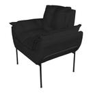 Poltrona Decorativa para Consultório Base Preta Suede - Belliv Decor