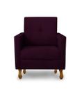 Poltrona Decorativa Para Recepção/Sala Veludo Roxo - Casa & Estofados
