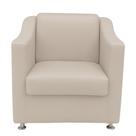 Poltrona Decorativa Para Recepção Sofia material sintético Bege