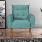 Poltrona Decorativa para Sala Arcos Veludo Verde Menta Poltrona Decorativa para Sala Arcos Veludo Verde Menta