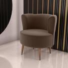 Poltrona Decorativa para Sala Ariel Veludo Marrom
