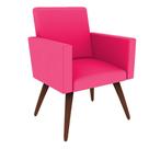 Poltrona Decorativa Para Sala De Estar Anna Suede Rosa Pink