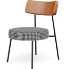 Poltrona Decorativa Para Sala De Estar Base Fixa Londres L02 material sintético Camel Pied Poule - Lyam