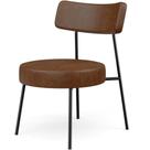 Poltrona Decorativa Para Sala De Estar Base Fixa Londres L02 material sintético Marrom - Lyam Poltrona Decorativa Para Sala De Estar Base Fixa Londres L02 material sintético Marrom - Lyam