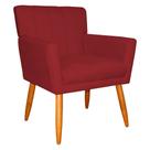 Poltrona Decorativa para Sala de Estar Cecília Suede Vermelho - Montanaris Decor
