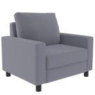 Poltrona Decorativa Para Sala De Estar E Recepção Malta L02 Suede Cinza - Lyam Decor Poltrona Decorativa Para Sala De Estar E Recepção Malta L02 Suede Cinza - Lyam Decor