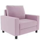Poltrona Decorativa Para Sala De Estar E Recepção Malta L02 Suede Rosê - Lyam Decor