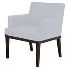 Poltrona Decorativa para Sala de Estar e Recepção Vitória material sintético Branco - Jm Estofados