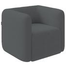 Poltrona Decorativa Para Sala de Estar Fixa Living Peônia K01 Bouclê Cinza - Lyam Decor