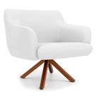 Poltrona Decorativa Para Sala de Estar Jade Corano Branco C-12 - Lyam Decor