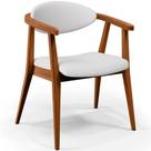 Poltrona Decorativa Para Sala de Estar Jantar Cecília L02 Facto Branco - Lyam Decor