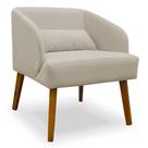 Poltrona Decorativa para Sala de Estar Lara Suede Bege