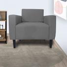 Poltrona Decorativa Para Sala de Estar Leticia Slim Suede Cinza - LM DECOR