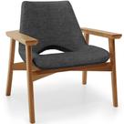 Poltrona Decorativa Para Sala De Estar Living Base Madeira Becker L02 Linho Cinza Escuro - Lyam Decor Poltrona Decorativa Para Sala De Estar Living Base Madeira Becker L02 Linho Cinza Escuro - Lyam Decor