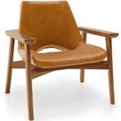 Poltrona Decorativa Para Sala de Estar Living Base Madeira Becker L02 material sintético Canela - Lyam Decor Poltrona Decorativa Para Sala de Estar Living Base Madeira Becker L02 material sintético Canela - Lyam Decor