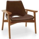 Poltrona Decorativa Para Sala de Estar Living Base Madeira Becker L02 material sintético Marrom - Lyam Decor Poltrona Decorativa Para Sala de Estar Living Base Madeira Becker L02 material sintético Marrom - Lyam Decor