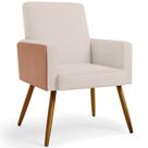 Poltrona Decorativa Para Sala De Estar Maria W01 Pés Palito Linho Cru material sintético Camel - Lyam Decor Poltrona Decorativa Para Sala De Estar Maria W01 Pés Palito Linho Cru material sintético Camel - Lyam Decor