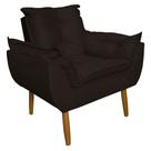 Poltrona Decorativa para Sala de Estar Opala Suede Marrom - Montanaris Decor
