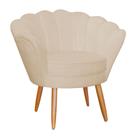 Poltrona Decorativa para Sala de Estar Petala Suede Bege - Montanaris Decor
